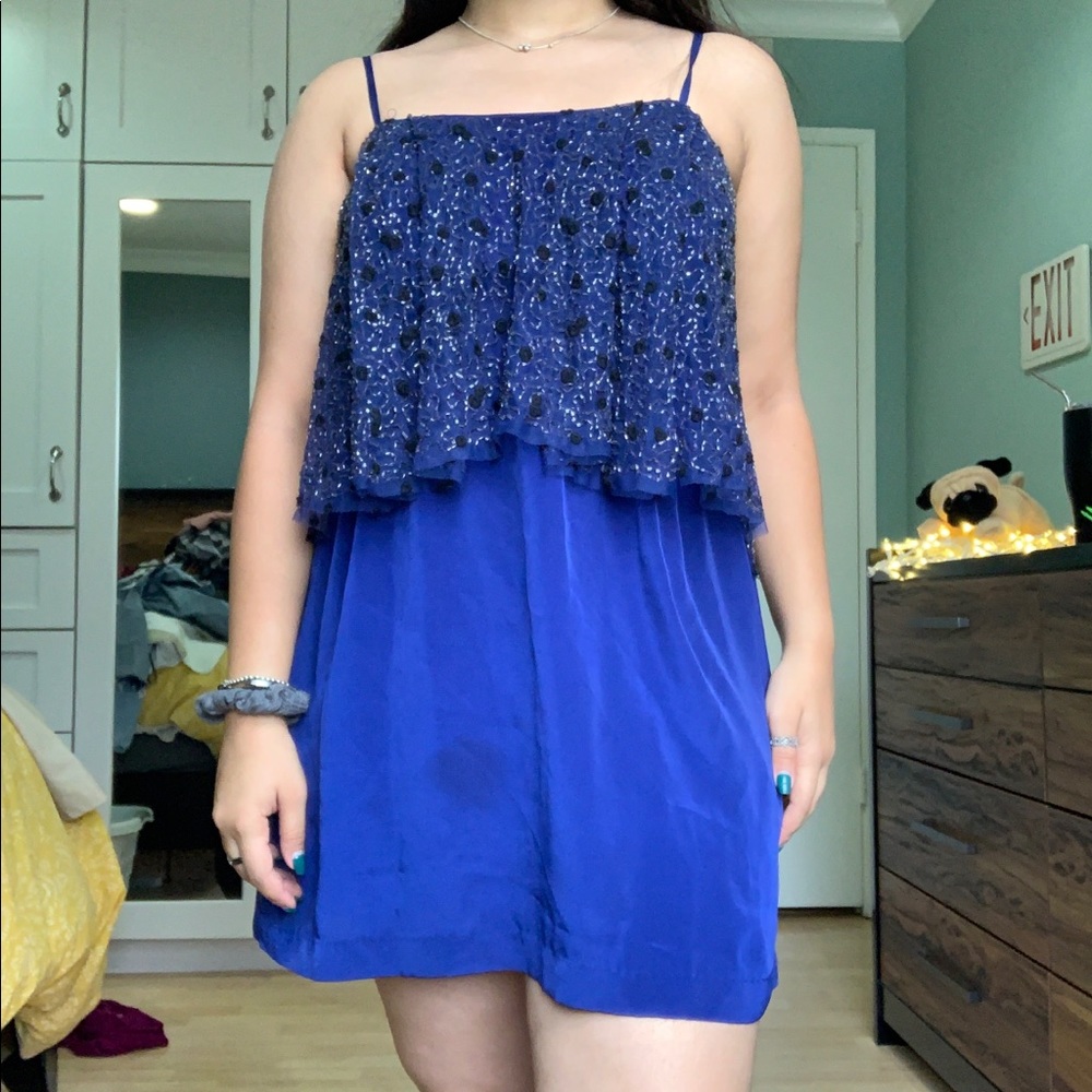 Beaded royal blue dress